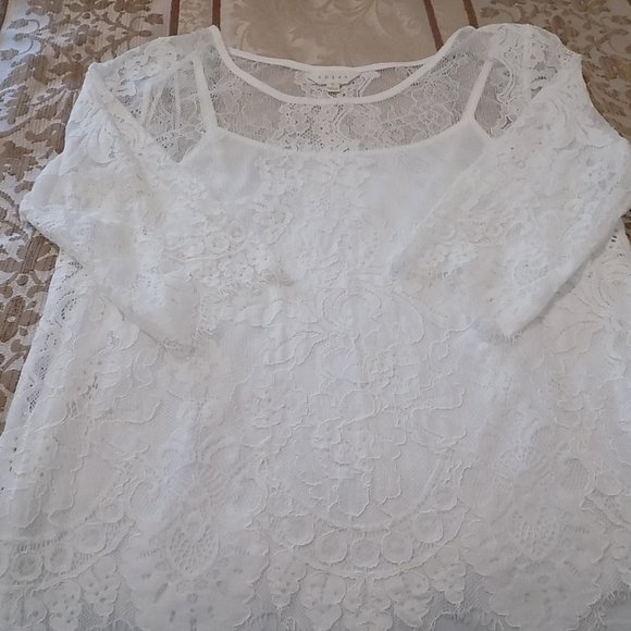 ADIVA White lace top size L NWOT - Picture 6 of 10